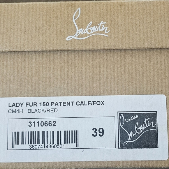 Christian Louboutin 39 150 Lady Fur Peep Toe Sling Back - Picture 2 of 7